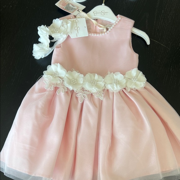 Jessica Simpson Pink and White Kids Formal Dress - Picture 1 of 1